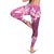 Vintage Pink Polynesia Leggings Plumeria With Hibiscus Tropical Vibes - Polynesian Pride