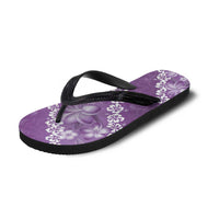Vintage Purple Polynesia Flip Flops Plumeria Hibiscus Tropical Vibes - Polynesian Pride