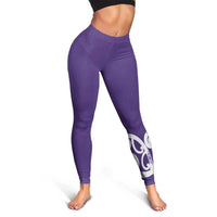 Violet Green Maori Leggings Koru Kowhaiwhai
