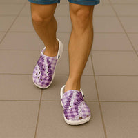 Violet Hawaii Palaka Clogs Shoes Hawaiian Honohono Lei