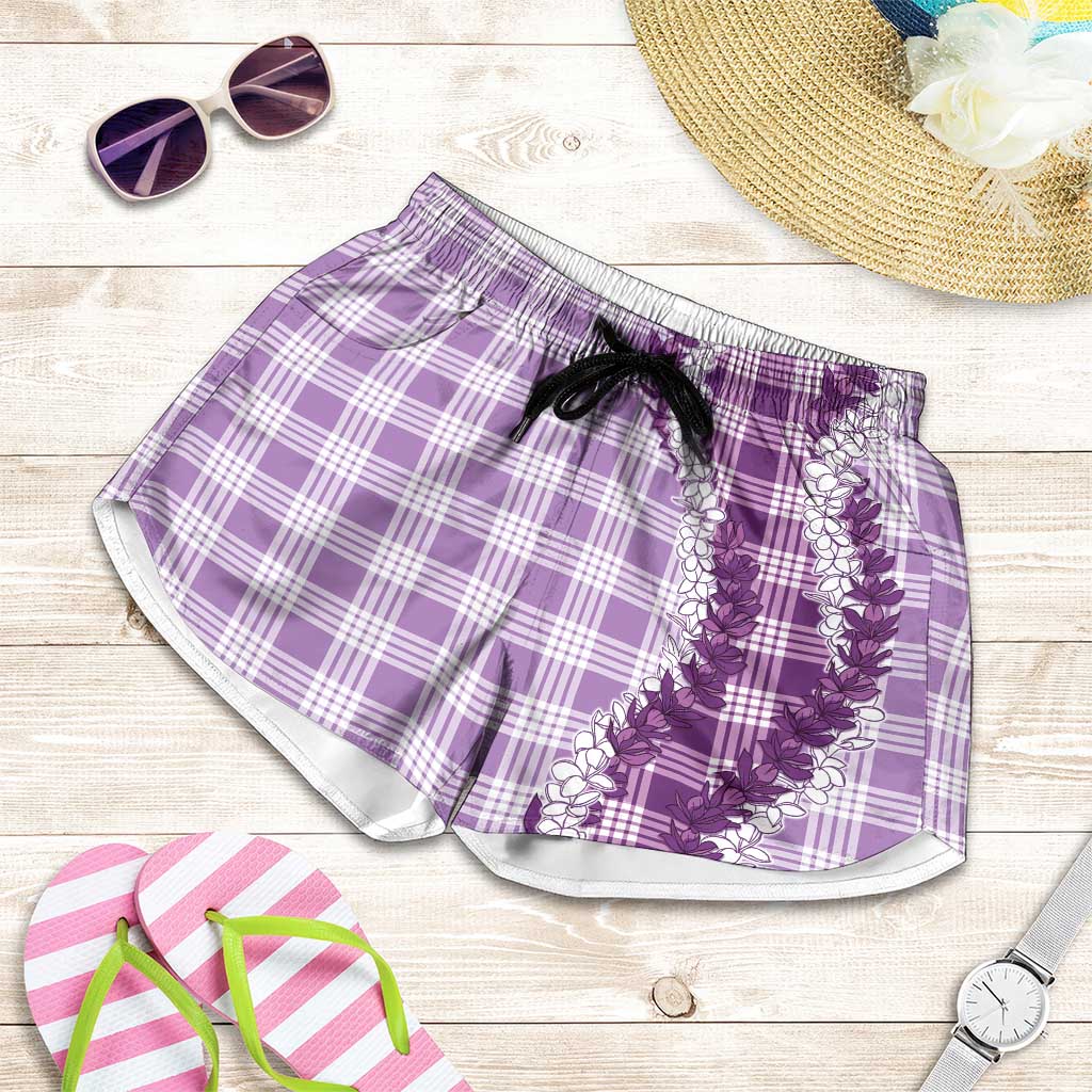 Violet Hawaii Palaka Shorts for Women Hawaiian Honohono Lei LT05 Violet - Polynesian Pride