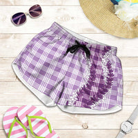 Violet Hawaii Palaka Shorts for Women Hawaiian Honohono Lei LT05 Violet - Polynesian Pride