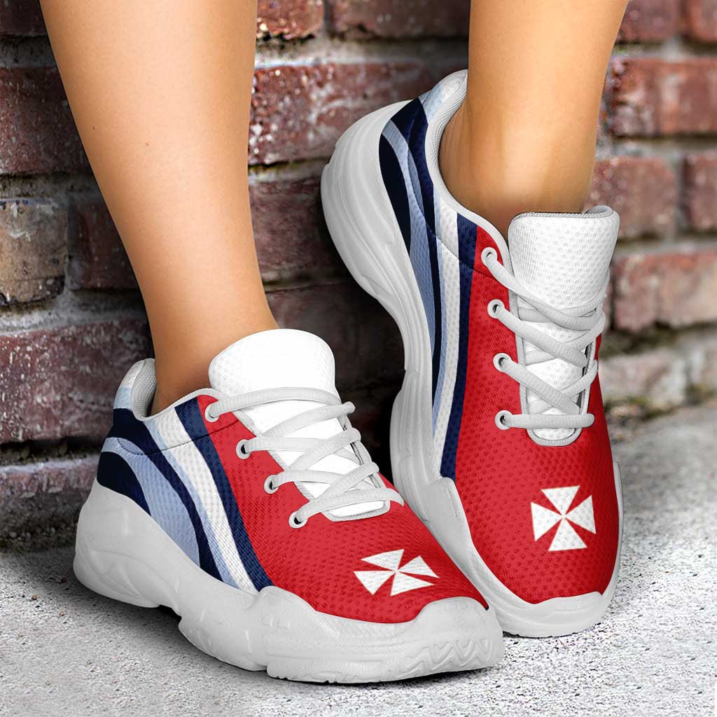 Wallis And Futuna Chunky Sneakers Flag-Inspired Curve Style