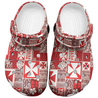 Wallis Et Futuna Kilisimasi Fiefia Clogs Shoes Pacific Patchwork Xmas Vibes - Polynesian Pride