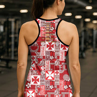 Wallis Et Futuna Kilisimasi Fiefia Hollow Tank Top Pacific Patchwork Xmas Vibes - Polynesian Pride