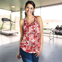 Wallis Et Futuna Kilisimasi Fiefia Women Racerback Tank Pacific Patchwork Xmas Vibes - Polynesian Pride