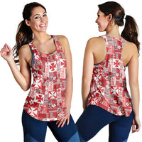 Wallis Et Futuna Kilisimasi Fiefia Women Racerback Tank Pacific Patchwork Xmas Vibes - Polynesian Pride