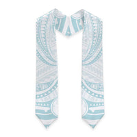 White Sunday Lotu Tamaiti Graduation Stole Polynesian Wave Pastel Cyan - Polynesian Pride