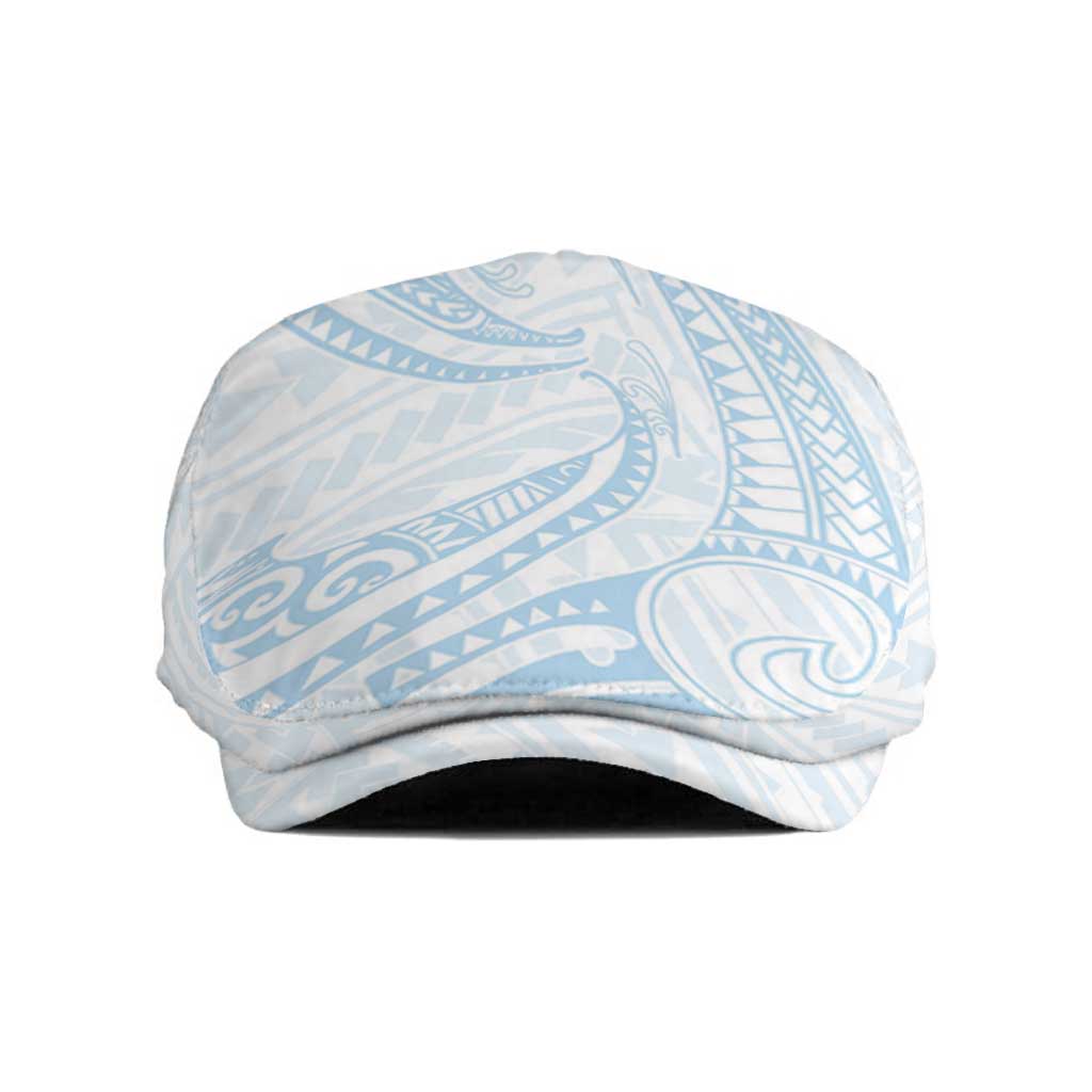 White Sunday Lotu Tamaiti Jeff Hat Polynesian Wave Pastel Sky Blue - Polynesian Pride