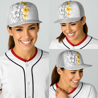 White Tropical Plumeria With Galaxy Polynesian Art Baseball Net Cap - Polynesian Pride