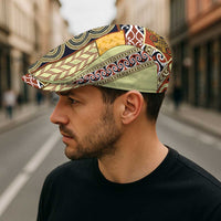 Yellow Aotearoa Kowhaiwhai Pattern Jeff Hat NZ Maori Quilt Style - Polynesian Pride