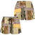 Yellow Aotearoa Kowhaiwhai Pattern Shorts for Women NZ Maori Quilt Style - Polynesian Pride