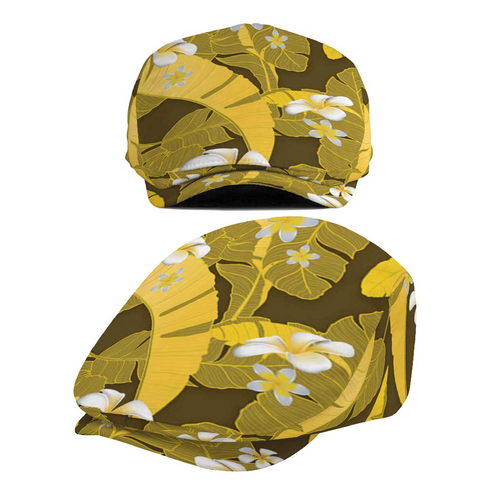 Yellow Banana Leaf Hawaii Jeff Hat Lau Maia Plumeria Tropical Summer Vibes