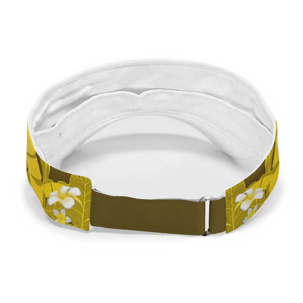 Yellow Banana Leaf Hawaii Sun Visor Cap Lau Maia Plumeria Tropical Summer Vibes