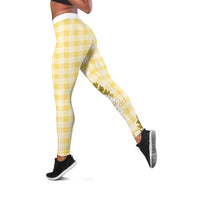 Yellow Hawaii Palaka Leggings Hawaiian Honohono Lei LT05 Yellow - Polynesian Pride