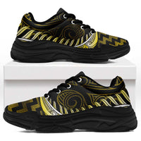Yellow Matariki New Zealand Chunky Sneakers Maori Poutama Galaxy Vibes