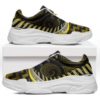 Yellow Matariki New Zealand Chunky Sneakers Maori Poutama Galaxy Vibes