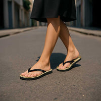 Yellow Palaka Hawaii Cowboy Flip Flops Puakenikeni Lei Paniolo Papale Seamless Vibes - Polynesian Pride