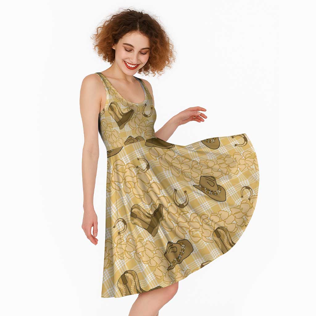 Yellow Palaka Hawaii Cowboy Midi Dress Puakenikeni Lei Paniolo Papale Seamless Vibes Yellow Palaka Hawaii Cowboy Midi Dress Puakenikeni Lei Paniolo Papale Seamless Vibes