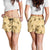 Yellow Palaka Hawaii Cowboy Shorts for Women Puakenikeni Lei Paniolo Papale Seamless Vibes - Polynesian Pride