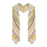 Yellow Palaka Hawaii Leis Graduation Stole Hawaiian-plaid Elegant Tropical Vibes - Polynesian Pride