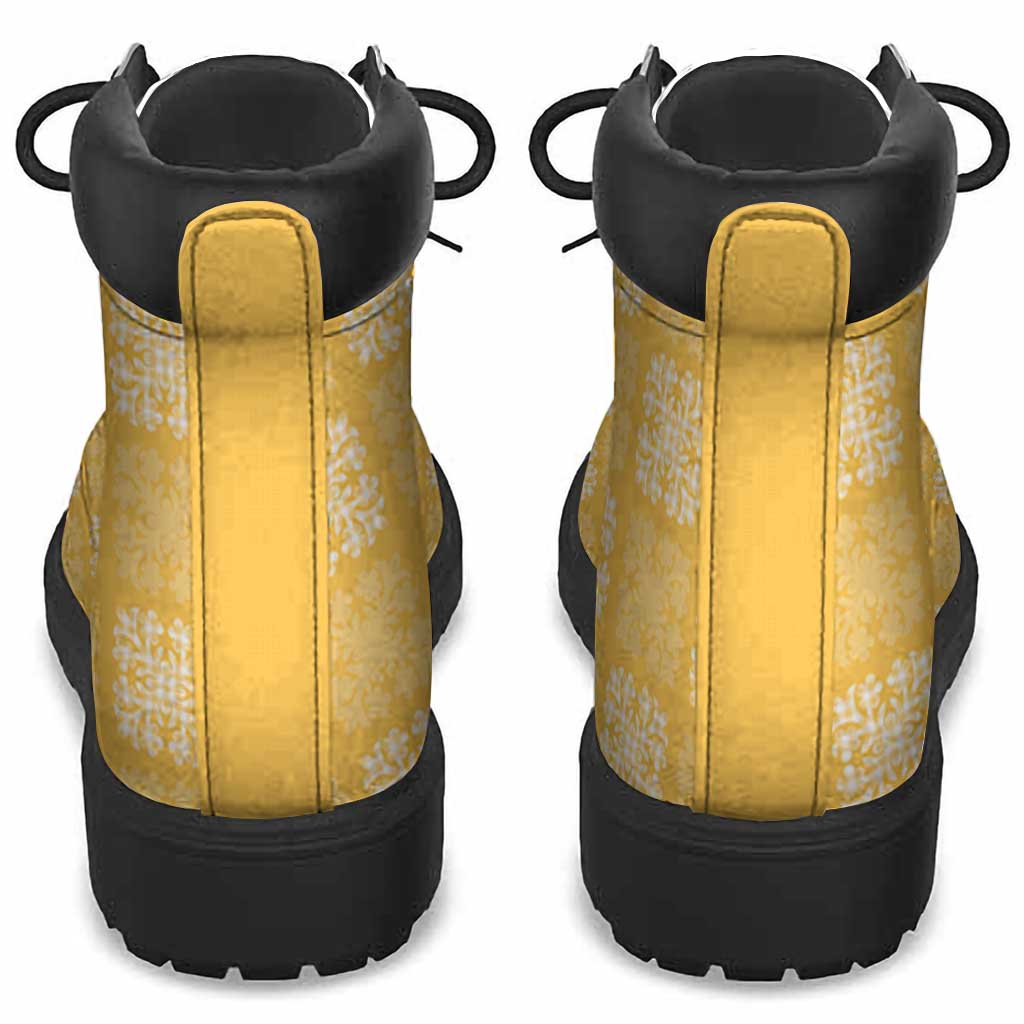 Yellow Palaka Quilt Hawaii All Season Boots Traditional Hawaii-plaid Pattern - Polynesian Pride