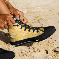 Yellow Palaka Quilt Hawaii High Top Shoes Traditional Hawaii-plaid Pattern - Polynesian Pride
