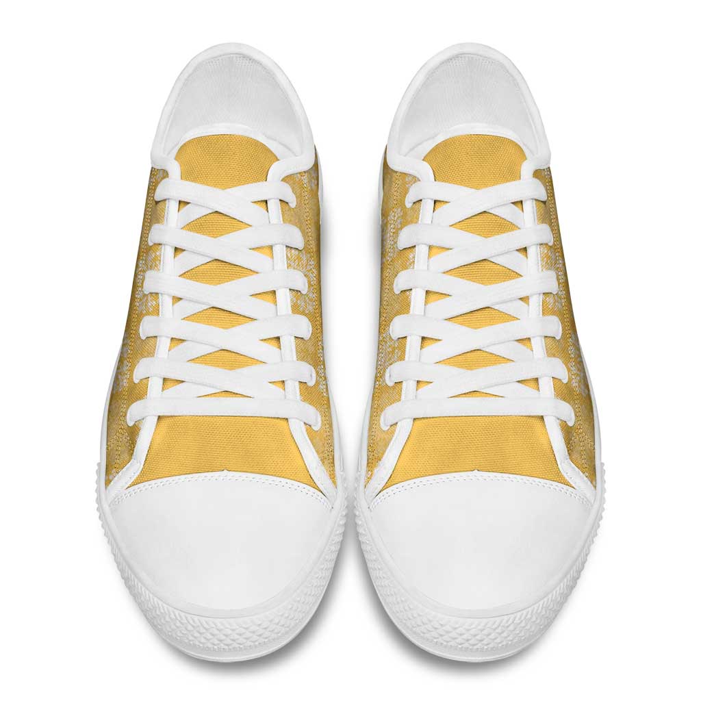 Yellow Palaka Quilt Hawaii Low Top Shoes Traditional Hawaii-plaid Pattern - Polynesian Pride