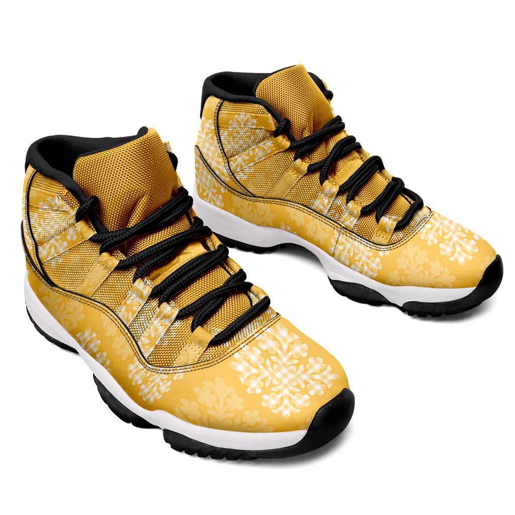 Yellow Palaka Quilt Hawaii Sneakers J11 Traditional Hawaii-plaid Pattern LT14 - Polynesian Pride