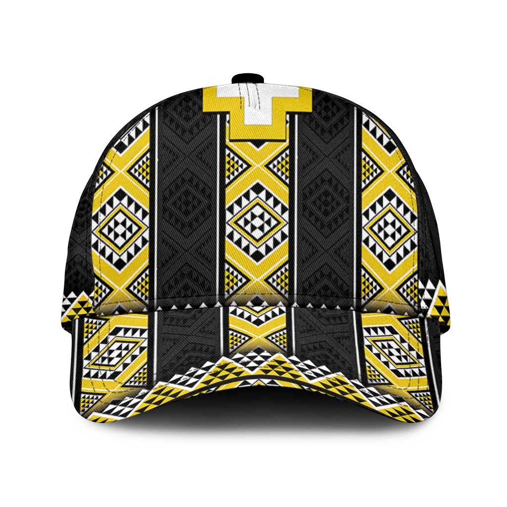 Yellow Taniko Aotearoa Classic Cap Niho Taniwha Mix Poutama - Polynesian Pride