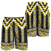 Yellow Taniko Aotearoa Shorts for Men Niho Taniwha Mix Poutama LT14