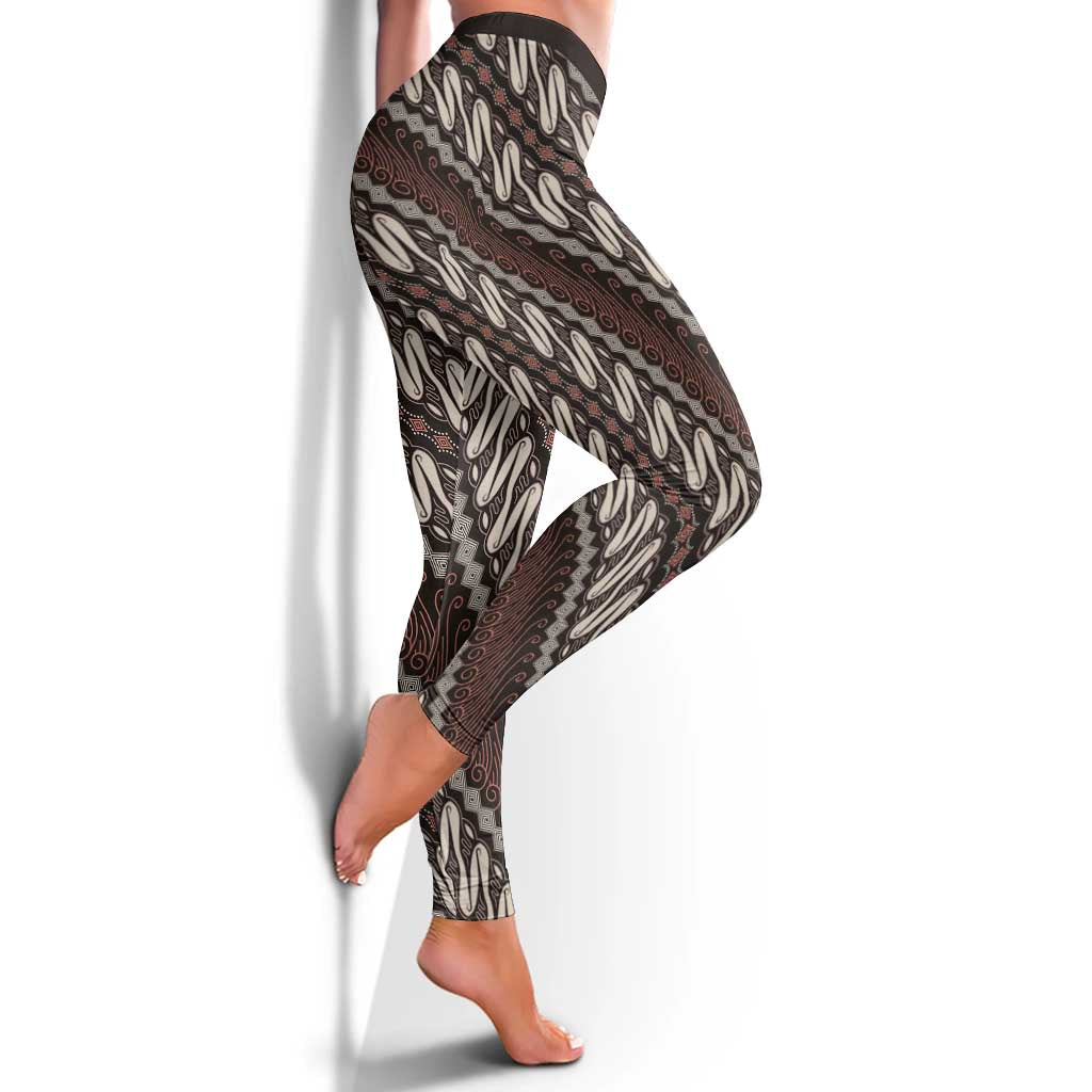 Yogyakarta Parang Batik Motifs Leggings Indonesian Traditional Pattern