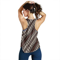 Yogyakarta Parang Batik Motifs Women Racerback Tank Indonesian Traditional Pattern