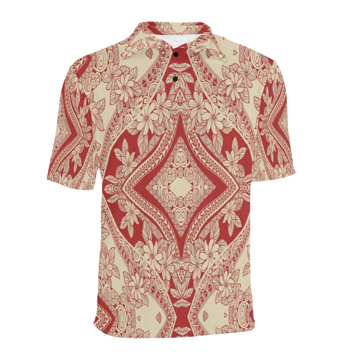 Polynesian Polo Shirt Red and Yellow - Polynesian Pride