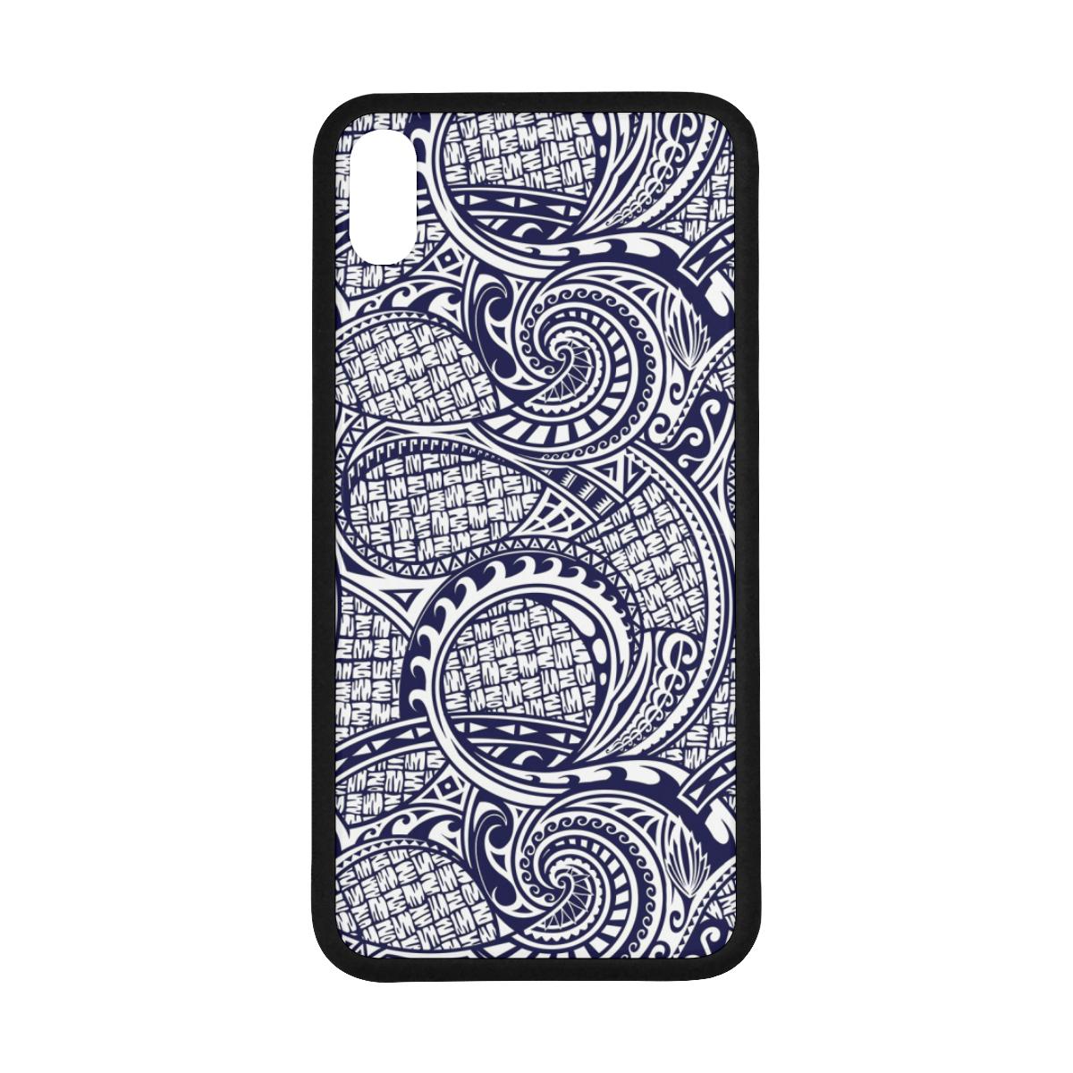 Polynesian 01 Rubber Phone Case One Size iPhone XS Max Black - White - Polynesian Pride