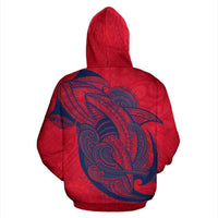 Samoa Zip up Hoodie Samoa Coat of Arms Liberal Shark in Courageous TH0 - Polynesian Pride