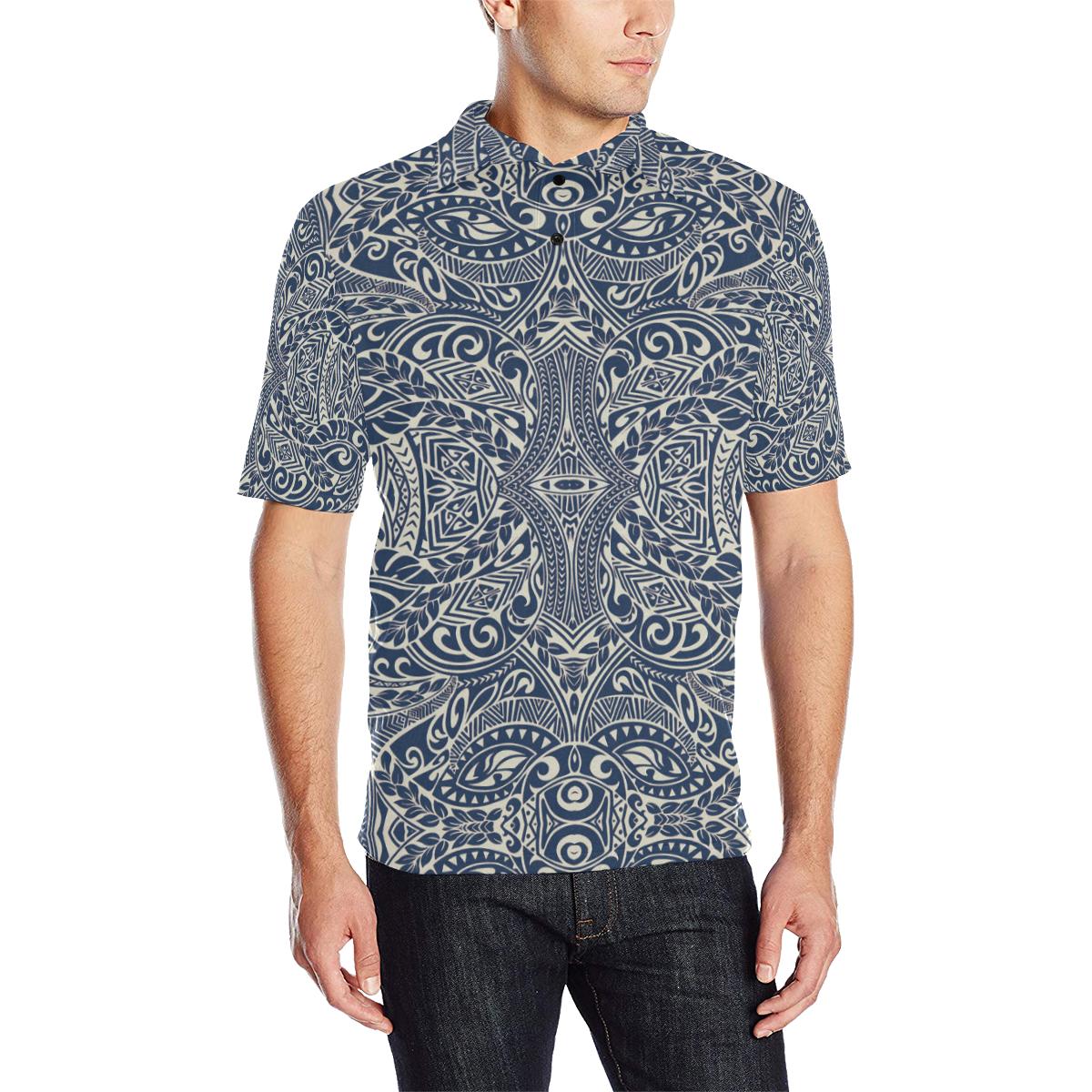 Polynesian Polo Shirt Blue Unisex Black - Polynesian Pride