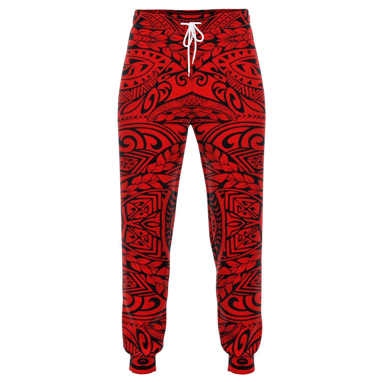 Polynesian Culture Red Joggers Unisex Red - Polynesian Pride