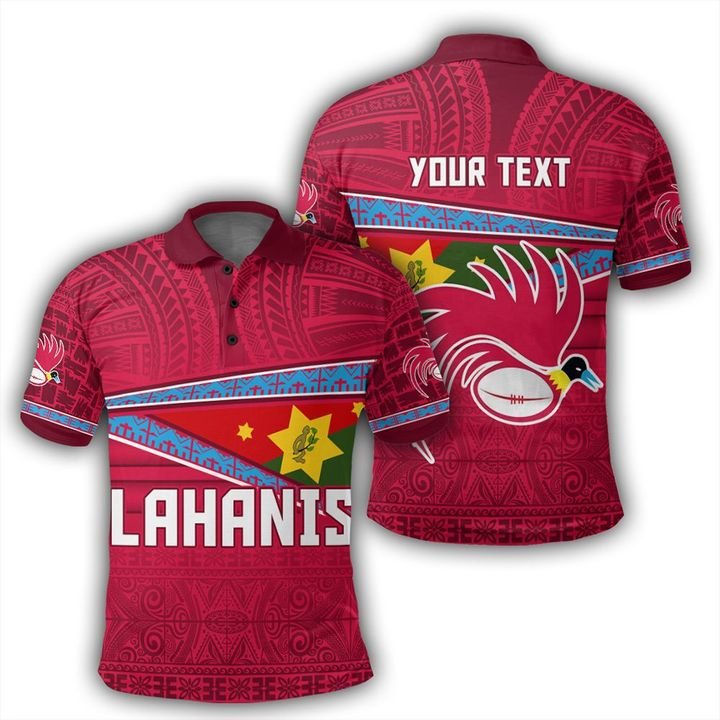 Custom Goroka Lahanis Polo Shirt Flag Tapa Pattern Stronic Style Unisex Red - Polynesian Pride