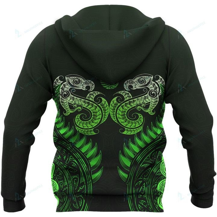 New Zealand Aotearoa Koru Hoodie Manaia Maori Tiki Fern - Polynesian Pride
