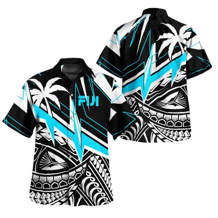 Fiji Rugby 2022 Hawaiian Shirt Coconut Unisex Blue - Polynesian Pride