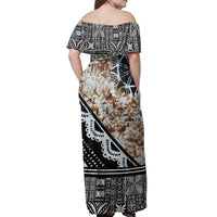 Fiji Masi Brown Off Shoulder Long Dress - Polynesian Pride