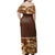 Fiji Bula Dress - Tapa Royal Off Shoulder Long Dress - Polynesian Pride