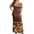 Fiji Bula Dress - Tapa Royal Off Shoulder Long Dress Women Brown - Polynesian Pride