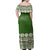 Fiji Bula Dress - Tapa Green Off Shoulder Long Dress - Polynesian Pride