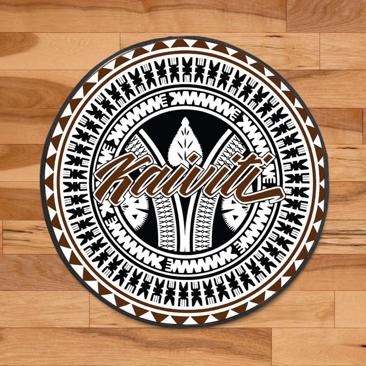 Fiji Round Carpet Masi Kaiviti Round Carpet Brown - Polynesian Pride