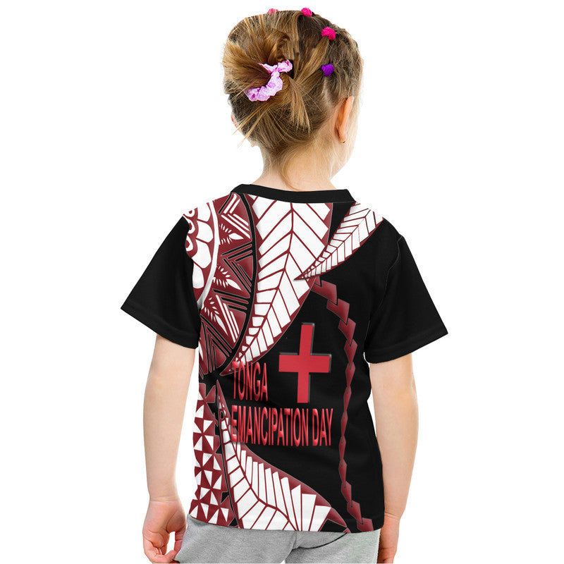 Tonga Emancipation Day T Shirt Kupesi Pattern No.1 Black LT9 - Polynesian Pride