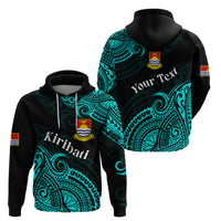 Custom Ribaberiki Kiribati Coat of Arms Mix Cyan Polynesian Hoodie LT14 Pullover Hoodie Cyan - Polynesian Pride
