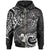 Chuuk Zip up Hoodie White Shark Polynesian Tattoo Unisex White - Polynesian Pride