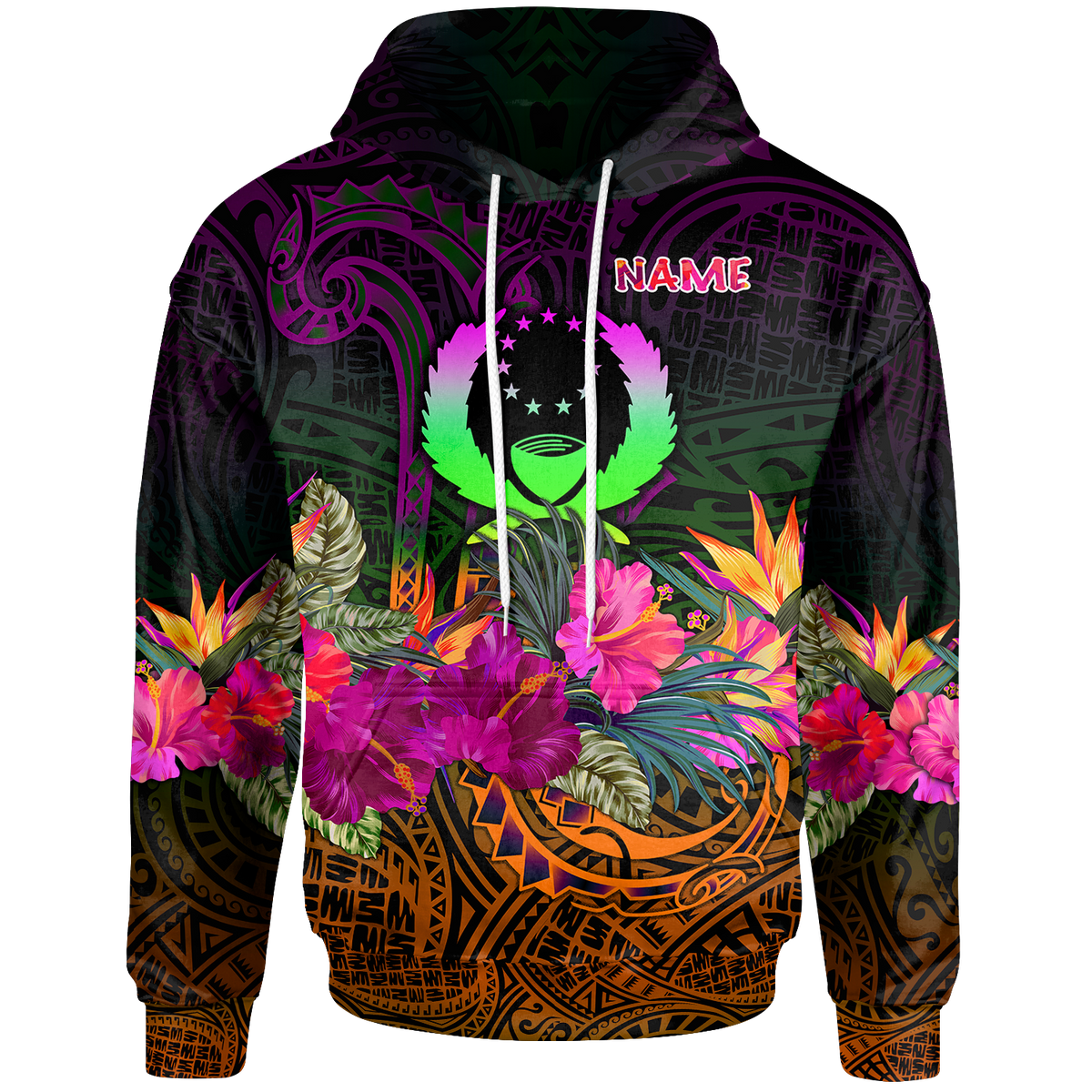 Pohnpei Custom Hoodie Summer Hibiscus Unisex Reggae - Polynesian Pride